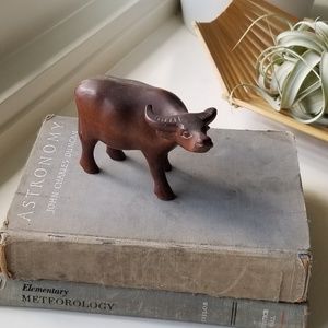 Wooden Bull Figurine